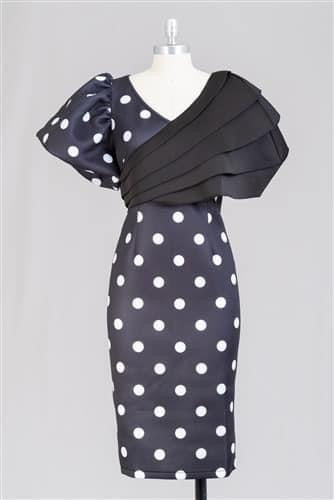 Fitted Red Dress Black Shoulder