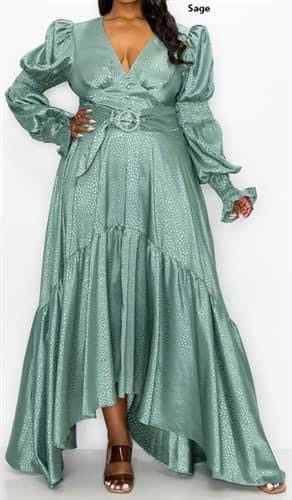 Sage Cascade Gown