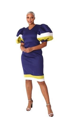 Navy Blue Puff sleeve dress