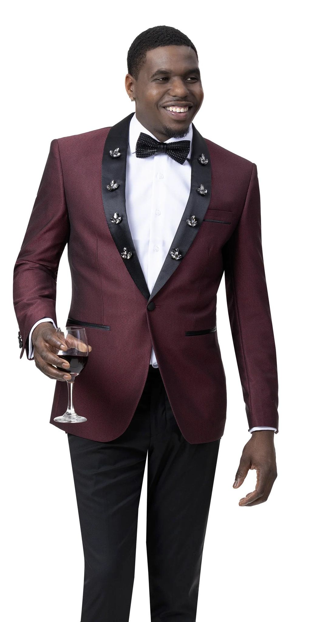 Burgundy Men's Blazer w/ Bowtie