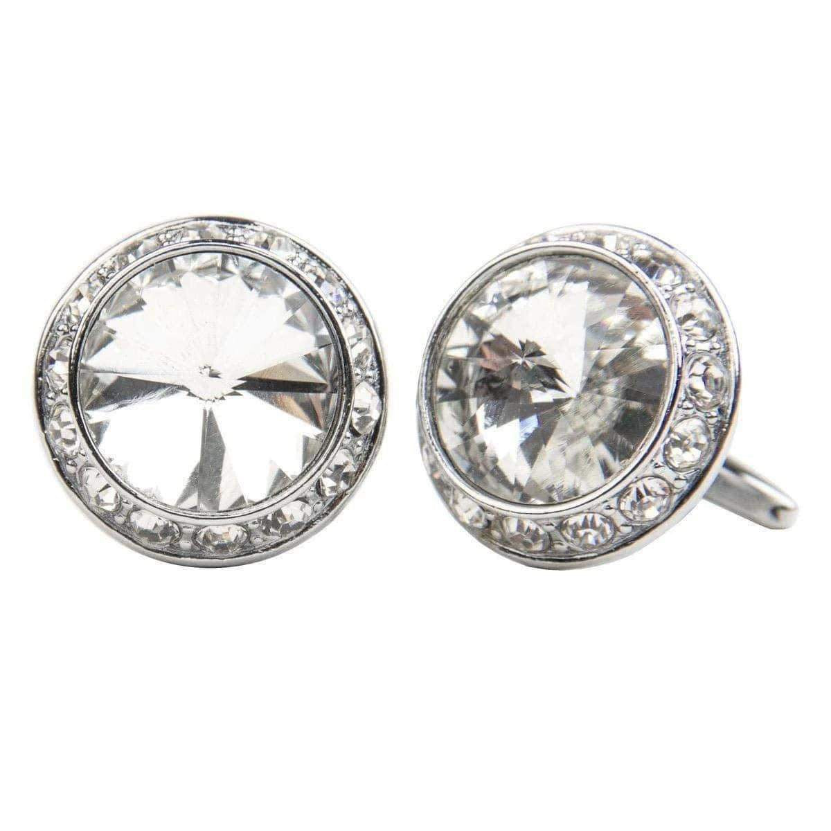 Silver circular diamond studded
