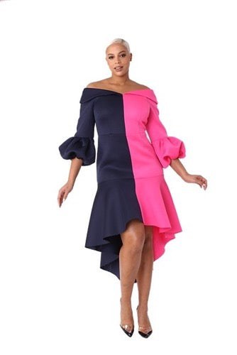 Navy Petal Dress