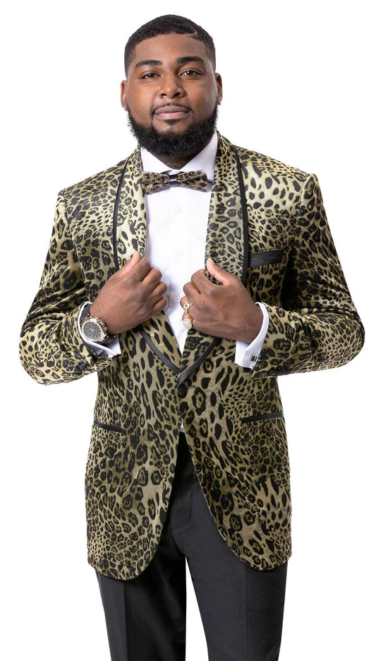 Leopard Blazer with Bowtie